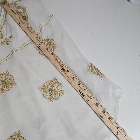 Vintage Layered Cami Top Embroidered Y2K The Original White Gold Womens L - Picture 6 of 7